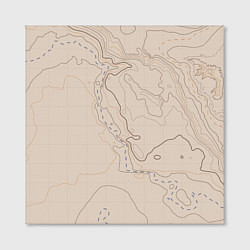 Холст квадратный Песчаная Топографическая Карта, цвет: 3D-принт — фото 2