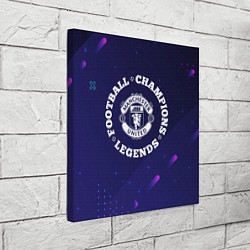 Холст квадратный Символ Manchester United и круглая надпись Footbal, цвет: 3D-принт — фото 2
