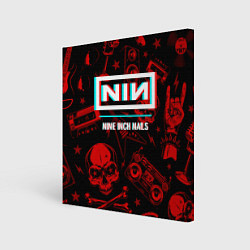 Холст квадратный Nine Inch Nails Rock Glitch, цвет: 3D-принт