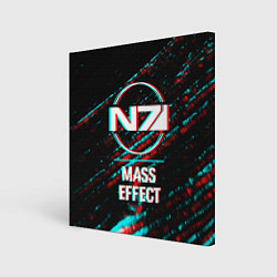 Холст квадратный Mass Effect в стиле Glitch Баги Графики на темном, цвет: 3D-принт