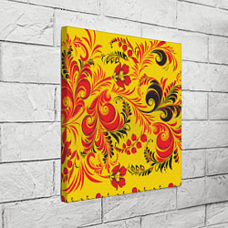 Холст квадратный Хохломская Роспись Цветы, цвет: 3D-принт — фото 2