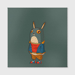 Холст квадратный Задумчивый кролик, цвет: 3D-принт — фото 2