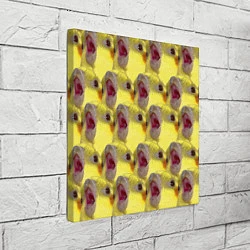 Холст квадратный Попугай Корелла Орёт Мем, цвет: 3D-принт — фото 2