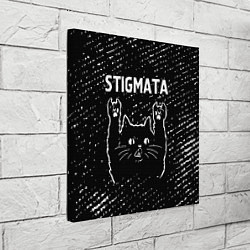 Холст квадратный Группа Stigmata и Рок Кот, цвет: 3D-принт — фото 2