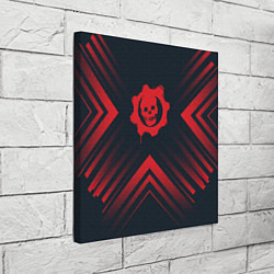 Холст квадратный Красный Символ Gears of War на темном фоне со стре, цвет: 3D-принт — фото 2