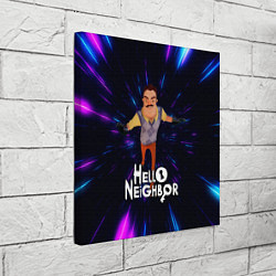 Холст квадратный Hello Neighbor Привет сосед Бегущий сосед, цвет: 3D-принт — фото 2