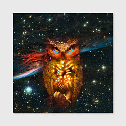 Холст квадратный Космический взгляд совы, цвет: 3D-принт — фото 2