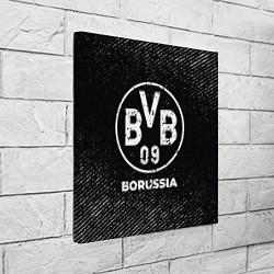 Холст квадратный Borussia с потертостями на темном фоне, цвет: 3D-принт — фото 2