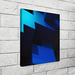 Холст квадратный Абстрактные геометрические объёмные фигуры - Синий, цвет: 3D-принт — фото 2