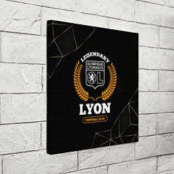 Холст квадратный Лого Lyon и надпись legendary football club на тем, цвет: 3D-принт — фото 2