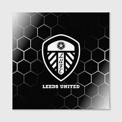 Холст квадратный Leeds United sport на темном фоне, цвет: 3D-принт — фото 2