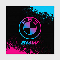 Холст квадратный BMW - neon gradient, цвет: 3D-принт — фото 2