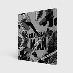 Холст квадратный Chainsaw man comix, цвет: 3D-принт