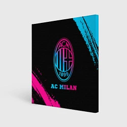 Холст квадратный AC Milan - neon gradient, цвет: 3D-принт