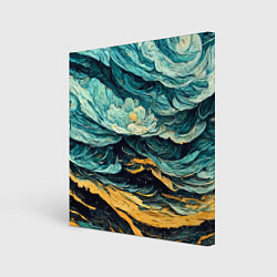 Холст квадратный Пейзаж в стиле Ван Гога, цвет: 3D-принт
