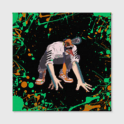 Холст квадратный Дэндзи на корточках, цвет: 3D-принт — фото 2