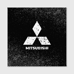 Холст квадратный Mitsubishi с потертостями на темном фоне, цвет: 3D-принт — фото 2