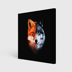 Холст квадратный Волк и Лисица, цвет: 3D-принт