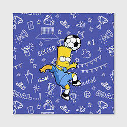 Холст квадратный Барт Симпсон бьёт футбольный мяч головой, цвет: 3D-принт — фото 2