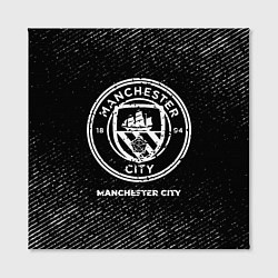 Холст квадратный Manchester City с потертостями на темном фоне, цвет: 3D-принт — фото 2