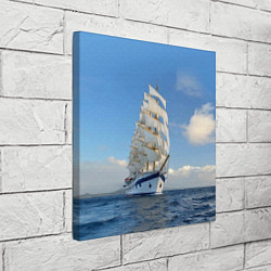 Холст квадратный Парусник идёт на полных парусах, цвет: 3D-принт — фото 2
