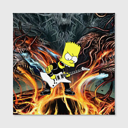 Холст квадратный Барт Симпсон - соло на гитаре, цвет: 3D-принт — фото 2