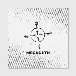 Холст квадратный Megadeth с потертостями на светлом фоне, цвет: 3D-принт — фото 2