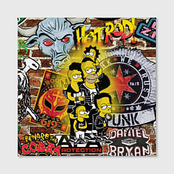 Холст квадратный Simpsons & Punks not dead! Motto!, цвет: 3D-принт — фото 2