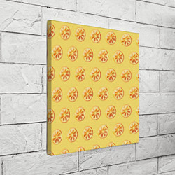 Холст квадратный Апельсин Паттерн - Желтая версия, цвет: 3D-принт — фото 2