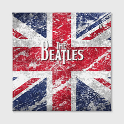 Холст квадратный The Beatles - лого на фоне флага Великобритании, цвет: 3D-принт — фото 2