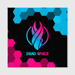 Холст квадратный Dead Space - neon gradient, цвет: 3D-принт — фото 2