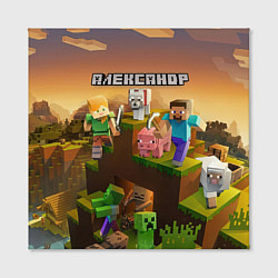 Холст квадратный Александр Minecraft, цвет: 3D-принт — фото 2