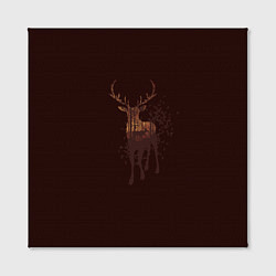 Холст квадратный Силуэт оленя с осенним лесом, цвет: 3D-принт — фото 2