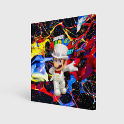 Холст квадратный Super Mario Odyssey - Nintendo - видеоигра, цвет: 3D-принт