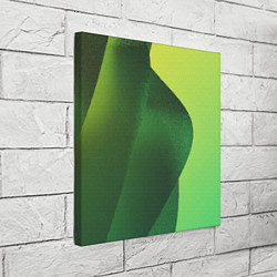 Холст квадратный Зелёные абстрактные волны, цвет: 3D-принт — фото 2