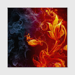 Холст квадратный Огненный цветок с дымом, цвет: 3D-принт — фото 2