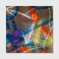 Холст квадратный Рисунок цветными мелками на асфальте, цвет: 3D-принт — фото 2