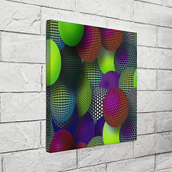 Холст квадратный Трехмерные разноцветные шары, цвет: 3D-принт — фото 2