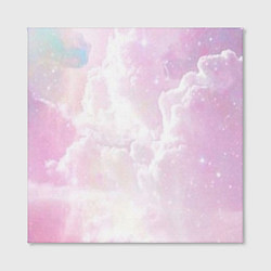 Холст квадратный Розовые облака на голубом небе, цвет: 3D-принт — фото 2