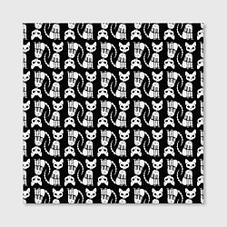 Холст квадратный Скелет кошки - Halloween pattern, цвет: 3D-принт — фото 2