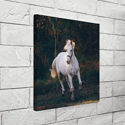 Холст квадратный Скачущая белая лошадь, цвет: 3D-принт — фото 2