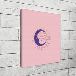 Холст квадратный Спящие солнце и месяц в стиле модерн, цвет: 3D-принт — фото 2