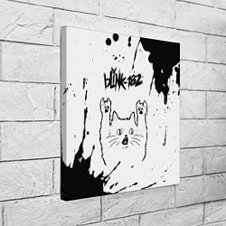 Холст квадратный Blink 182 рок кот на светлом фоне, цвет: 3D-принт — фото 2