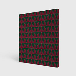 Холст квадратный Красные и зеленые треугольники, цвет: 3D-принт