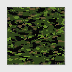 Холст квадратный Камуфляж лесной пиксель, цвет: 3D-принт — фото 2