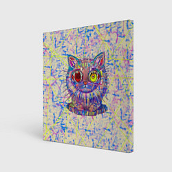 Холст квадратный Кот Такаши Мураками, цвет: 3D-принт