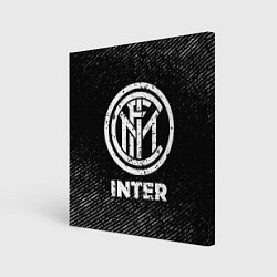 Холст квадратный Inter с потертостями на темном фоне, цвет: 3D-принт