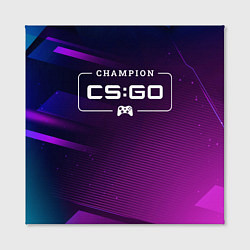 Холст квадратный Counter Strike gaming champion: рамка с лого и джо, цвет: 3D-принт — фото 2