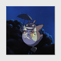 Холст квадратный Night flight Totoro, цвет: 3D-принт — фото 2