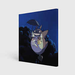 Холст квадратный Night flight Totoro, цвет: 3D-принт